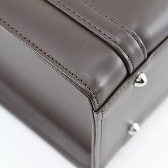 BURBERRY box Handbag Nova Check Brown Calfskin Women - Picture 7 of 9